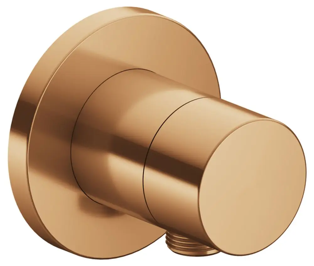Runde Ab- und Umstellvorrichtung von Keuco in Bronze, mit Schlauchanschluss, zur Verwendung in Sanitäranlagen.